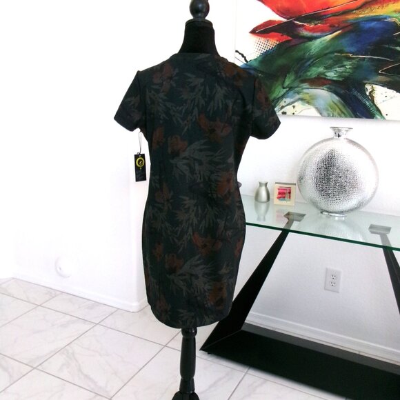 New Jana Carrick V-Neck Forever Ponte Dress Short Sleeve Pine Forest M Green - Picture 5 of 11